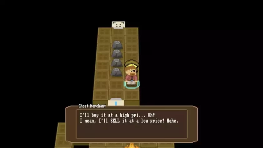 Скриншот из Dungeons of Shalnor с покупкой у привидения-торговца