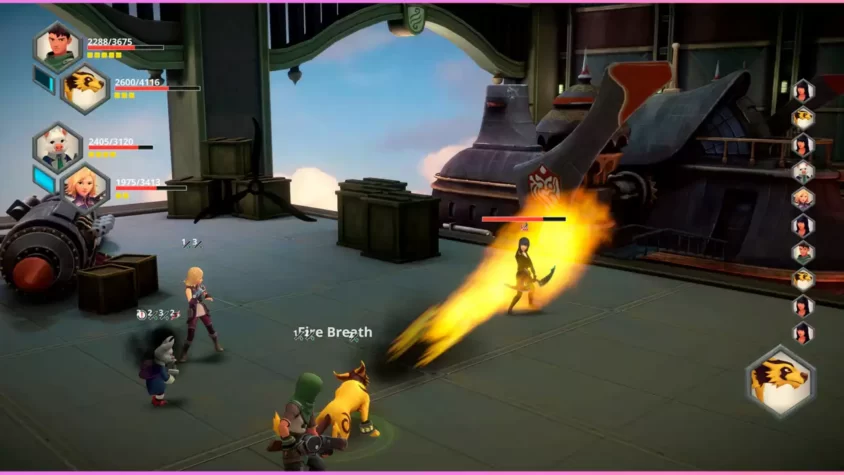 Скриншот с битвой в игре Earthlock, персонажи сражаются в бою