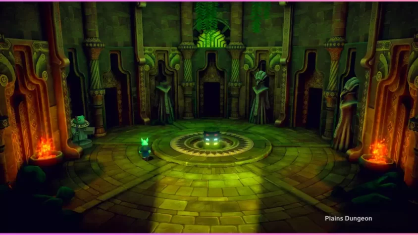 Скриншот подземелья в игре Earthlock с персонажем, исследующим его
