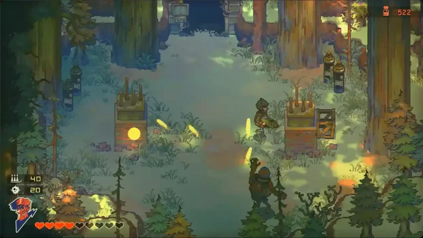 Скриншот из игры Eastward: лесная зона
