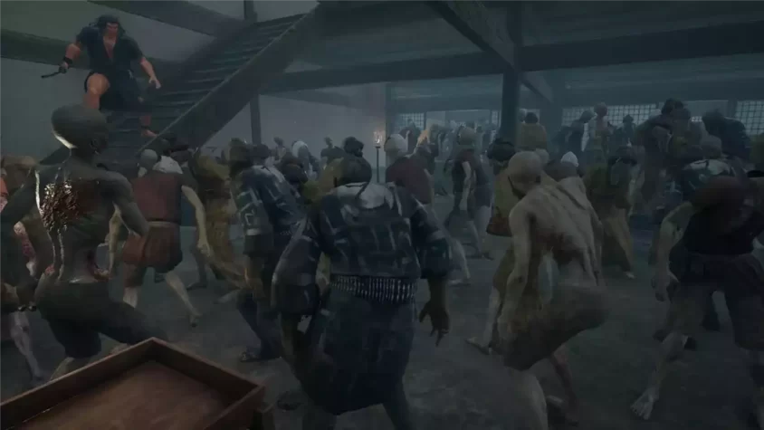 Экшн-сцена с персонажем в игре Ed-0: Zombie Uprising
