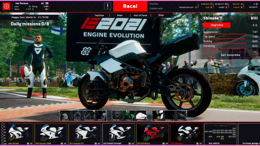 Гонка с участием множества игроков в Engine Evolution 2021