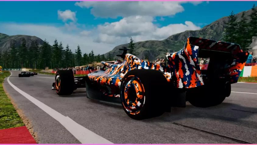 Скриншот из игры Engine Evolution 2023: автомобиль против мотоцикла