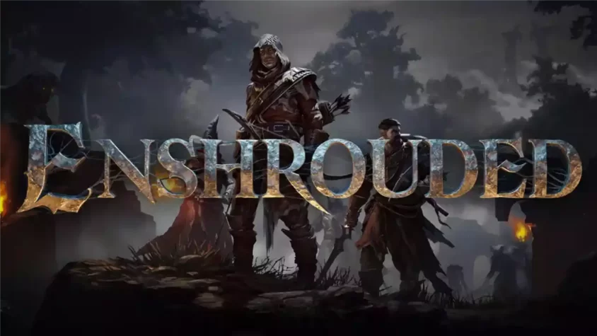 Enshrouded — обложка игры Обложка игры Enshrouded с изображением персонажей на фоне разрушенного мира