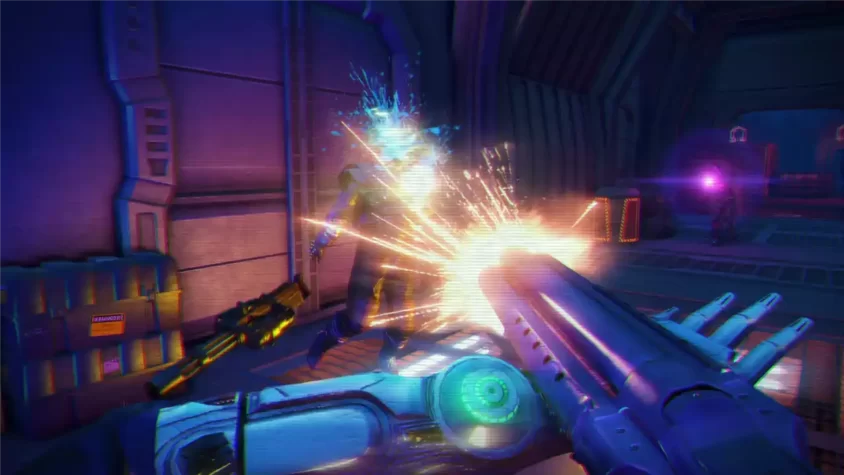 Скриншот из игры Far Cry 3 Blood Dragon, сражение с врагом