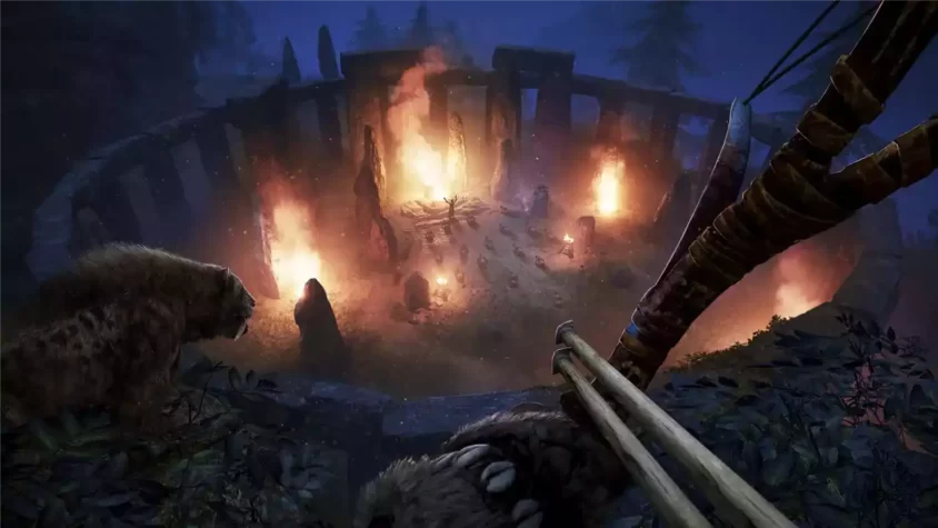Персонаж с животным в Far Cry Primal