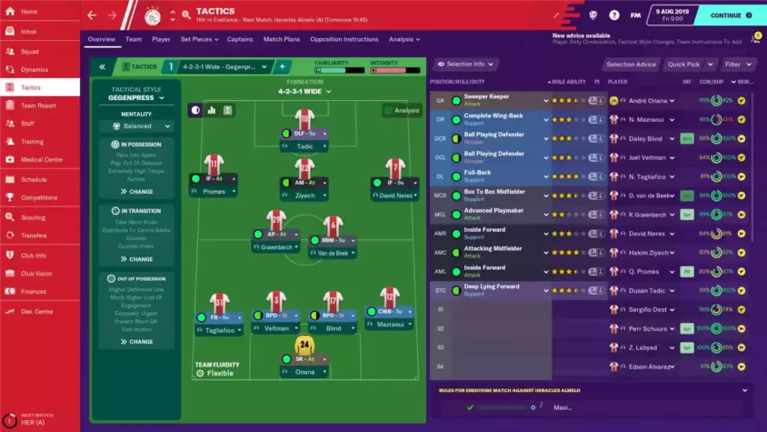 Тактика игры в Football Manager 2020