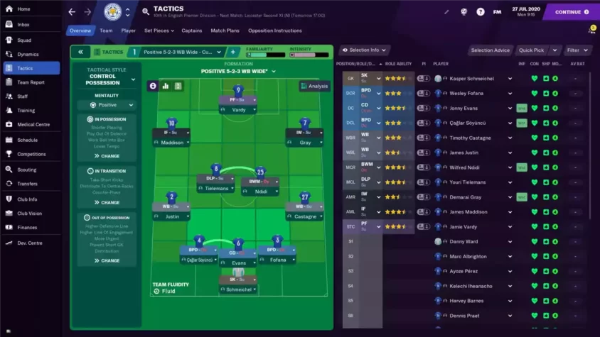 Обзор команды Leicester City в Football Manager 2021