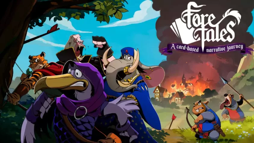 Обложка игры Foretales, показывающая основных персонажей, решающих пойти на войну