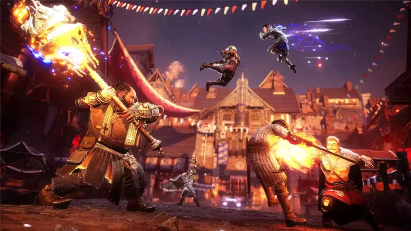 Игроки сражаются с армией врагов в Gangs of Sherwood
