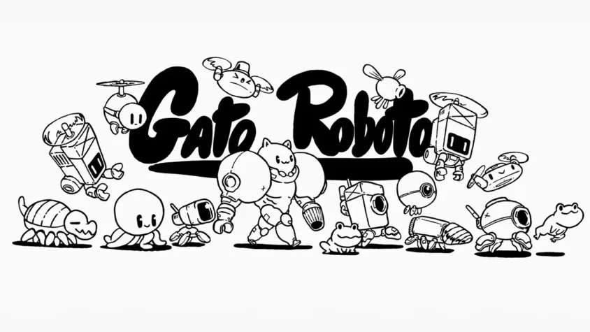 Обложка игры Gato Roboto Графика с изображением персонажей игры Gato Roboto