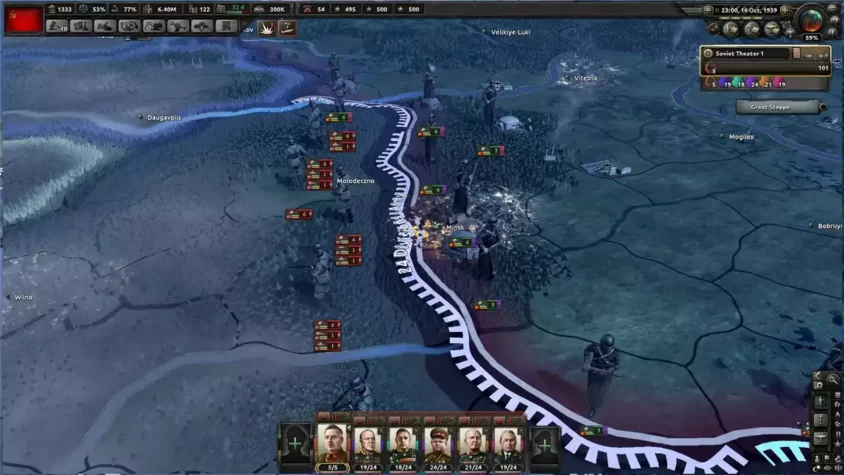 Бои на фронте в Hearts of Iron IV