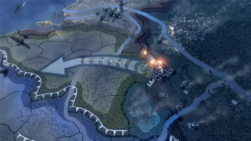 Сражение с использованием танков в Hearts of Iron IV