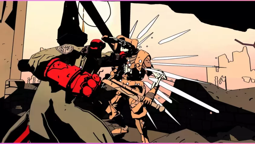 Бой продолжается, и кулак Hellboy снова в действии