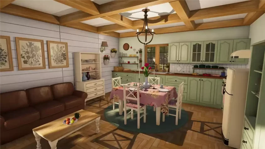 Отремонтированная кухня с уютным интерьером в House Flipper 2