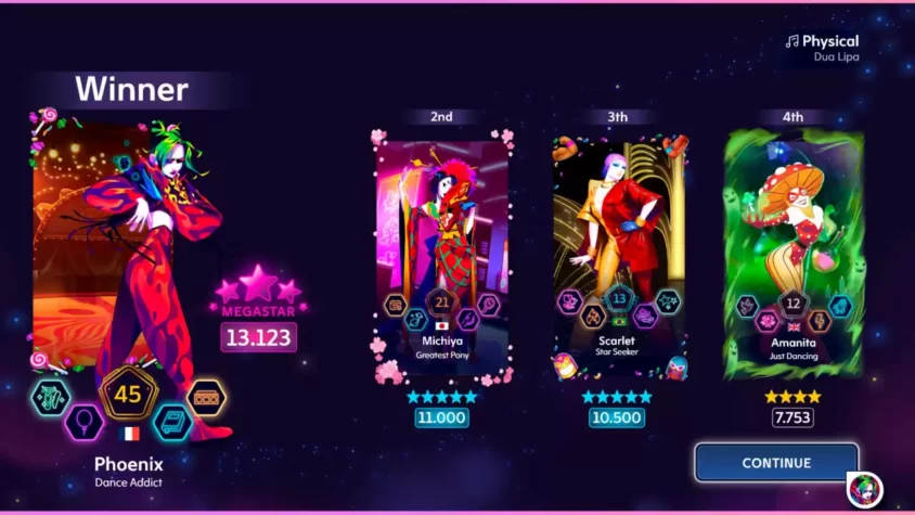 Экран с выбором песен в Just Dance 2023 Edition
