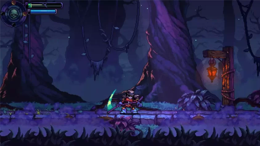 Скриншот игры Kraino Rebirth — скелет в пустом, мрачном городе