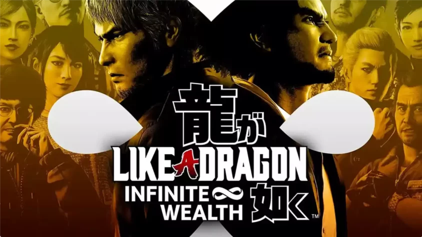 Like a Dragon: Infinite Wealth Обложка игры Like a Dragon: Infinite Wealth, герои на фоне ярких огней