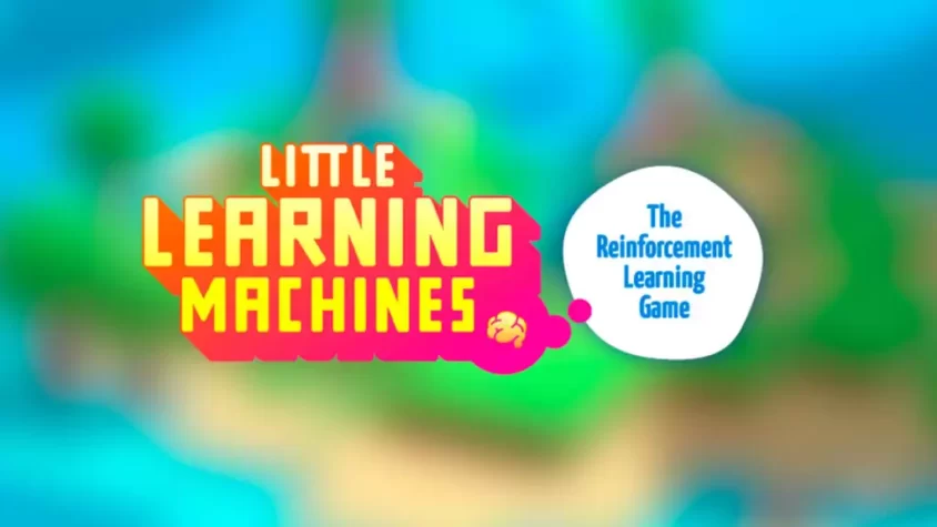 Little Learning Machines — игра о машинном обучении Обложка игры, где яркие буквы 'Little Learning Machines' на фоне абстрактного изображения