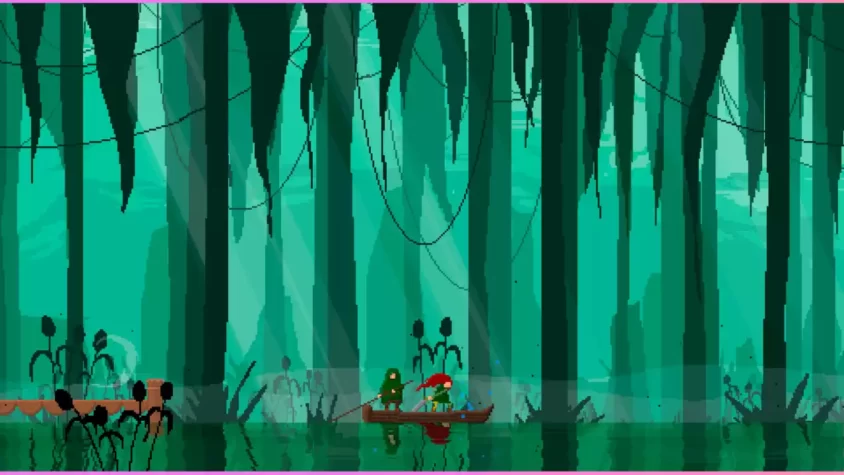 Плавание по болотам в Mable & The Wood