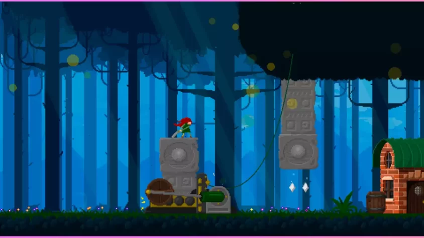 Головоломка с механизмами в лесу в Mable & The Wood