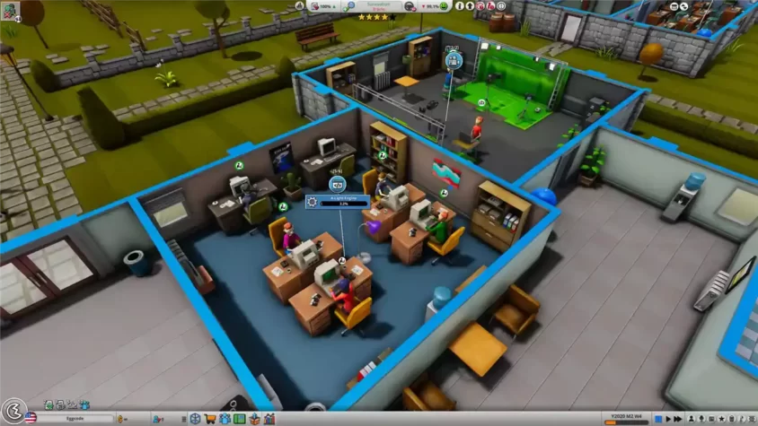 Скриншот процесса работы над графическим движком в Mad Games Tycoon 2.