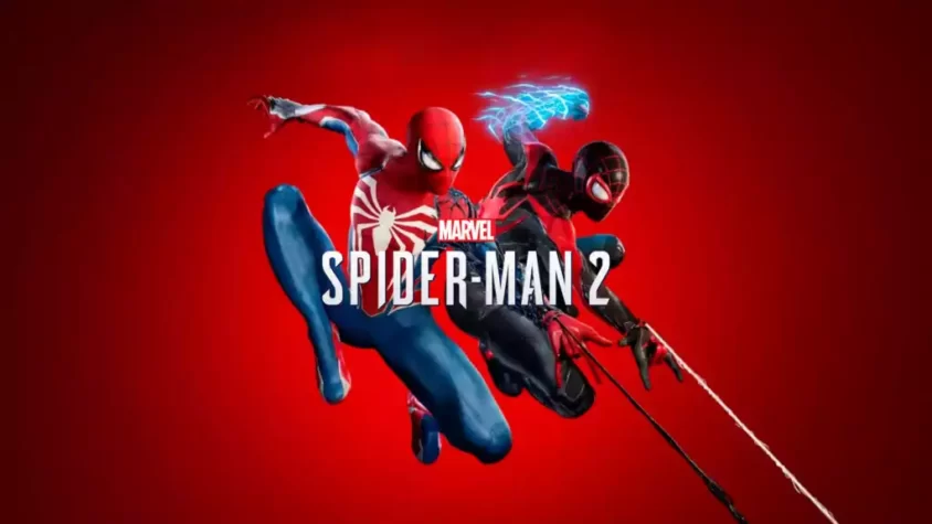 Обложка игры Marvel's Spider-Man 2 с двумя паучками