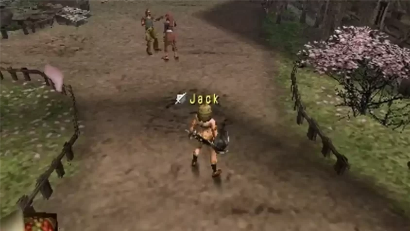 Персонаж Jack на территории в Monster Hunter Freedom