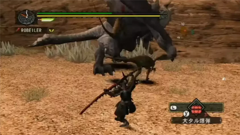 Бой с монстром в Monster Hunter G
