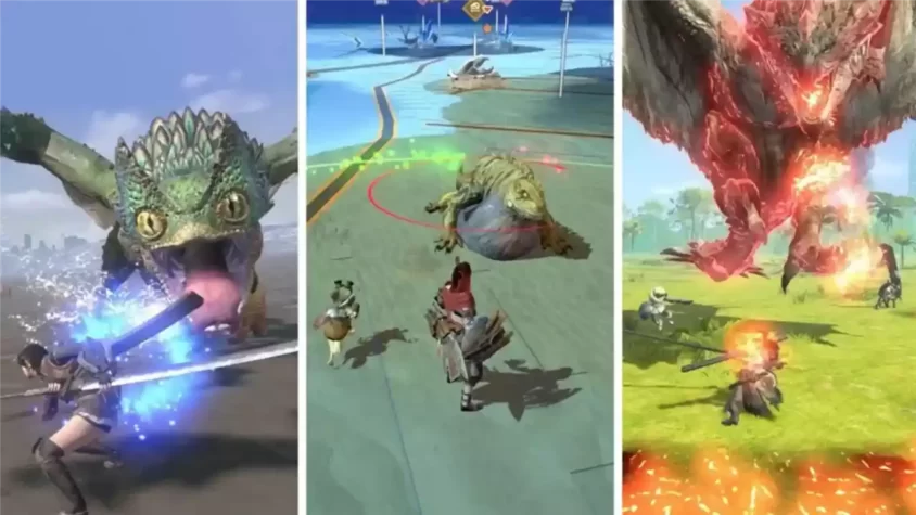 Скриншот сражения с монстром в Monster Hunter Now