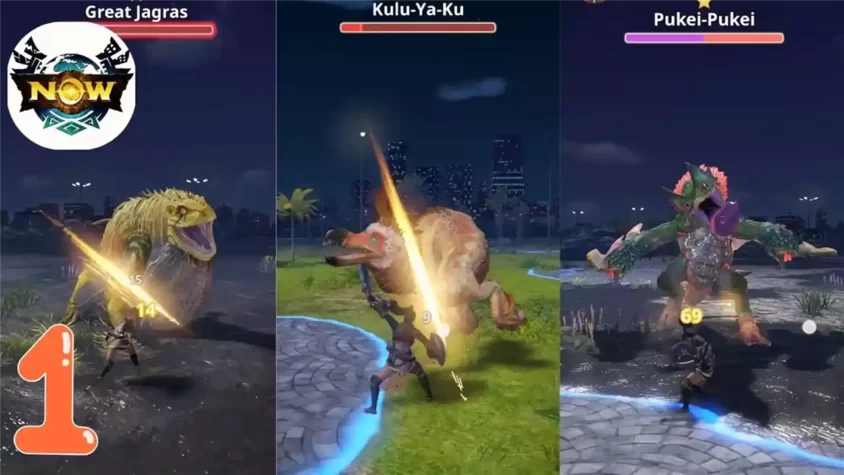Процесс охоты на монстра в Monster Hunter Now