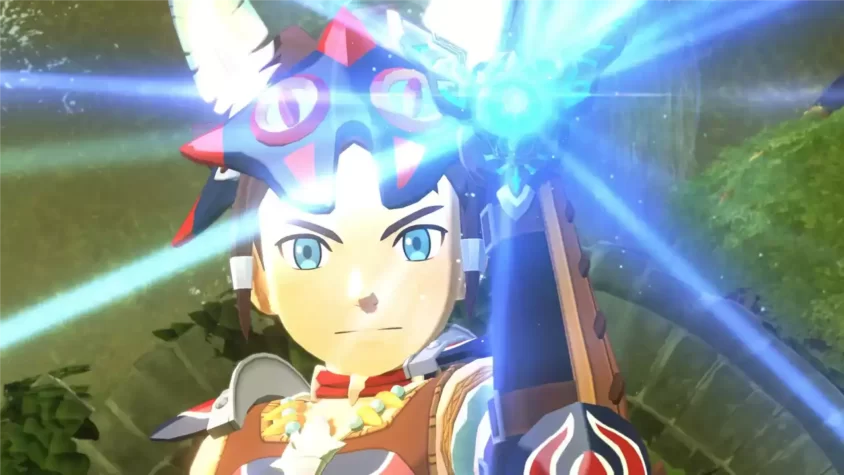 Персонаж с оружием в Monster Hunter Stories 2: Wings of Ruin
