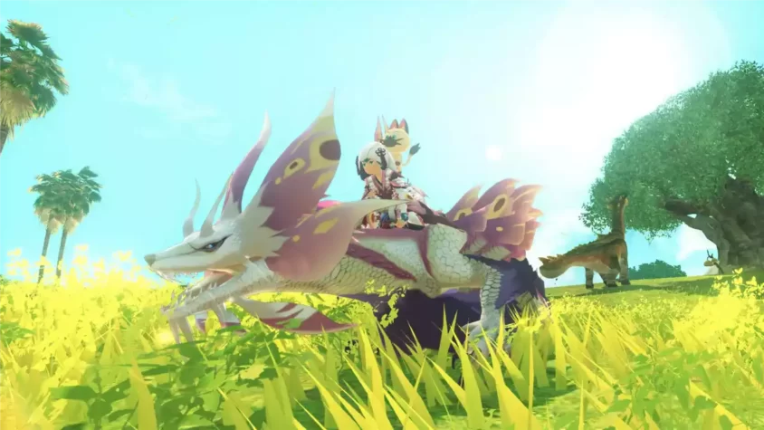 Персонажи на драконах в Monster Hunter Stories 2: Wings of Ruin