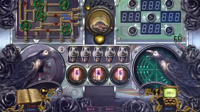 Экран игры Mystery Case Files: Moths to a Flame, с механическим устройством