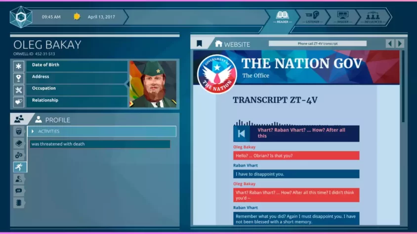 Скриншот из игры Orwell: Ignorance is Strength