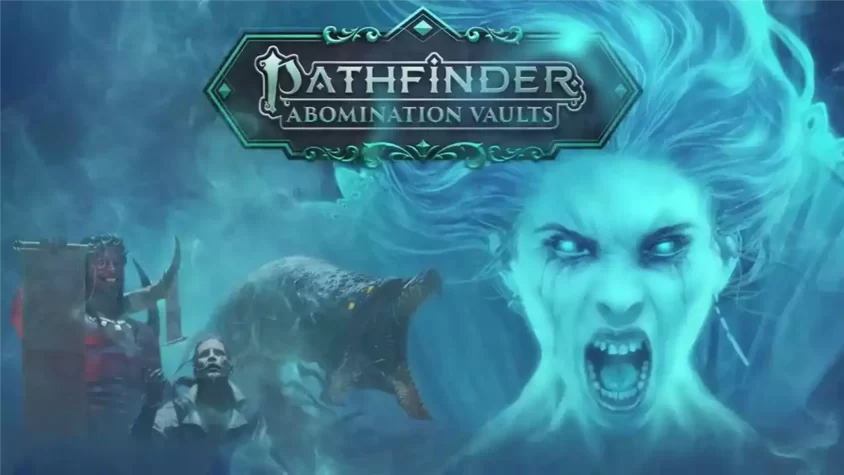 Pathfinder Abomination Vaults: готов ли ты к мрачному приключению? Обложка игры Pathfinder Abomination Vaults с загадочной атмосферой подземелий и мистическими существами