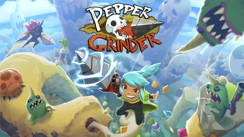 Pepper Grinder - Обложка игры Обложка игры Pepper Grinder, с персонажем, использующим перцовую мельницу