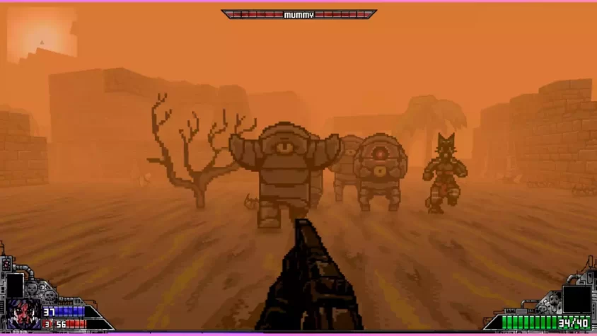 Скриншот игры Project Warlock — сражение с мумиями