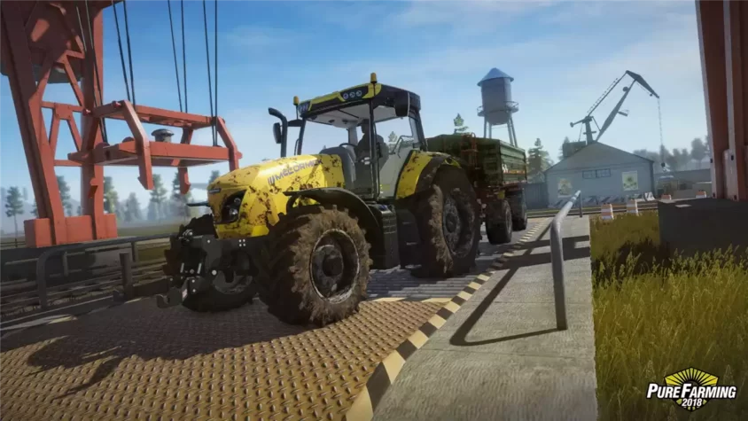 Трактор в Pure Farming 2018 на поле