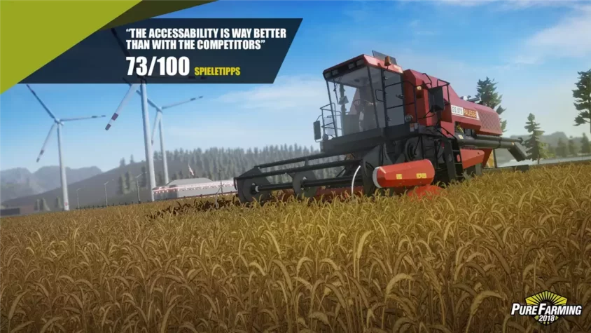 Комбайн в Pure Farming 2018 на поле