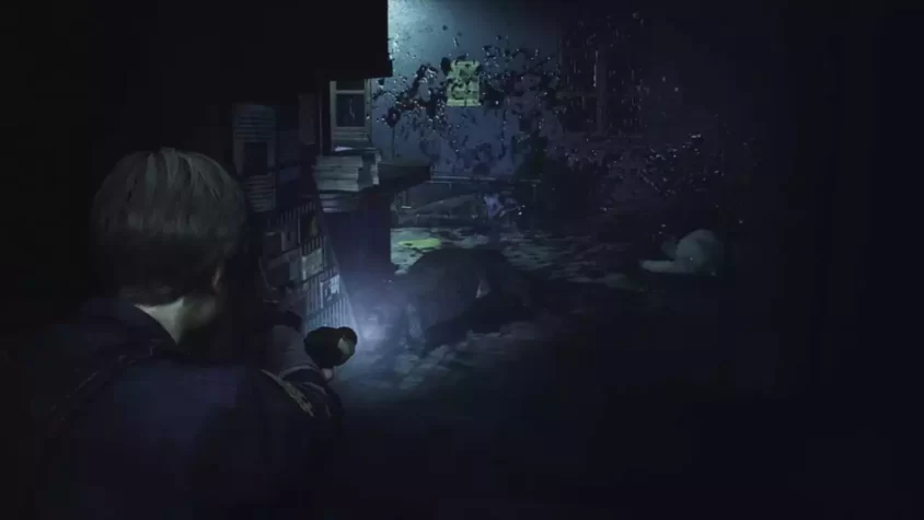 Леон встречает зомби в Resident Evil 2