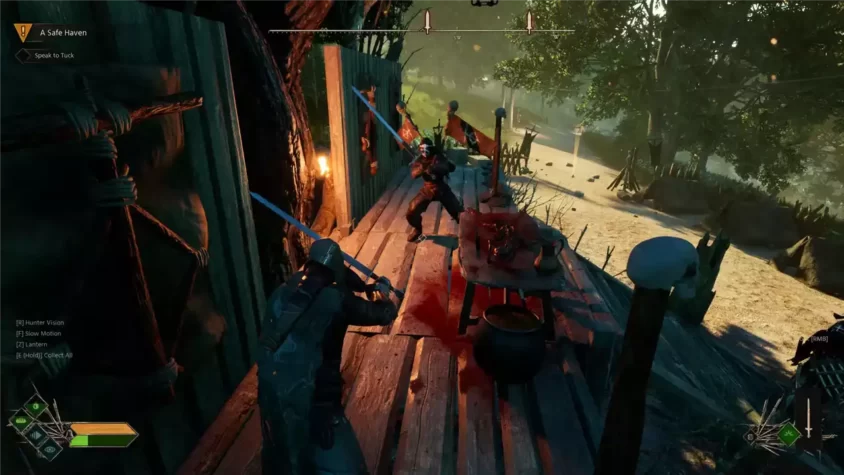Скриншот Robin Hood Sherwood Builders, боевая сцена с врагом