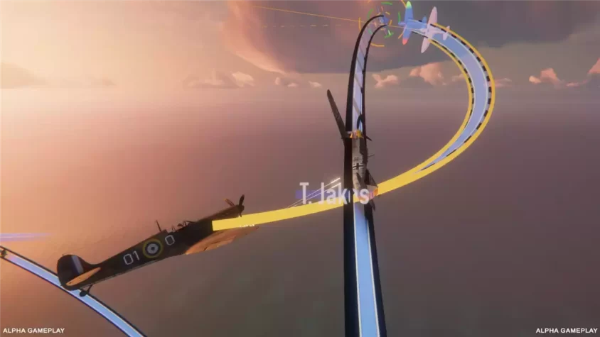 Скриншот из игры Scramble Battle of Britain с маневрированием в воздухе