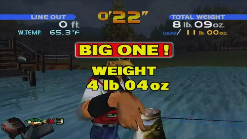Скриншот удачного улова в игре SEGA Bass Fishing