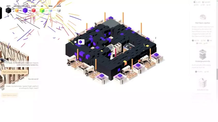 Скриншот игры Sixty Four с символами и абстракциями