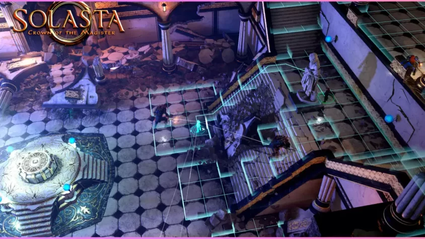 Игра *Solasta: Crown of the Magister*, игровой процесс с решёткой