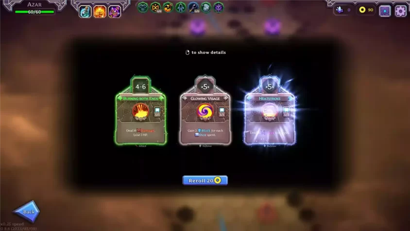 Геймплей SpellRogue с картами и броском кубиков для заклинаний
