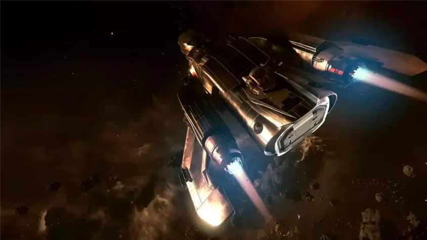 Корабль в космосе в игре Star Citizen
