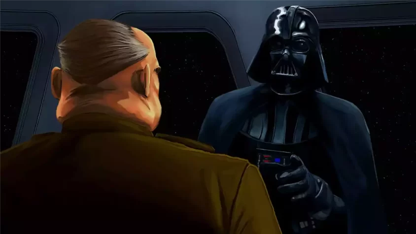 Дарт Вейдер и персонаж в разговоре в STAR WARS Dark Forces Remaster