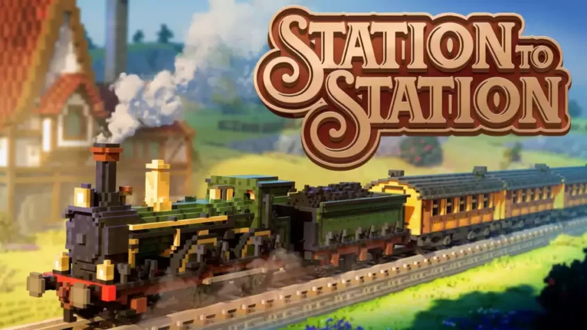 Обложка игры Station to Station, с паровозом и ретро-стилем